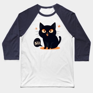 Cute Cat Says No Baseball T-Shirt